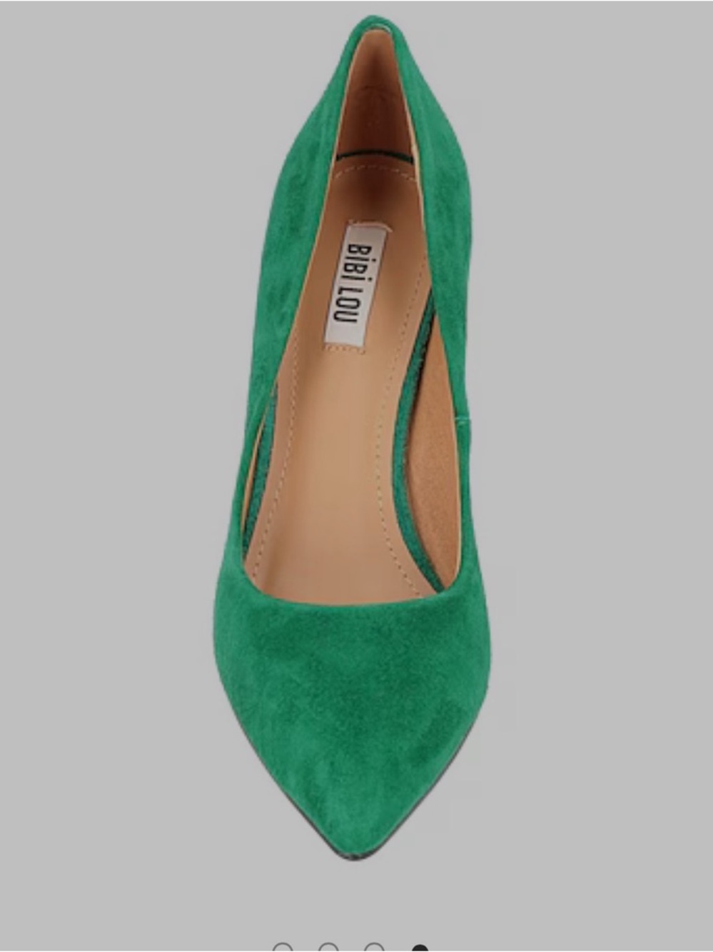 Bibi Lou Green Suede Pointed-Toe Pump